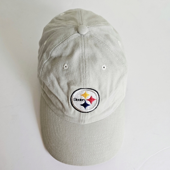 Vintage NFL Steelers Pittsburgh Hat Y2K Khaki Strapback Cotton Cap H12 - Picture 8 of 15